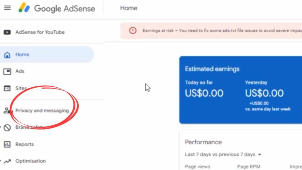 Adsense Privacy & Messaging