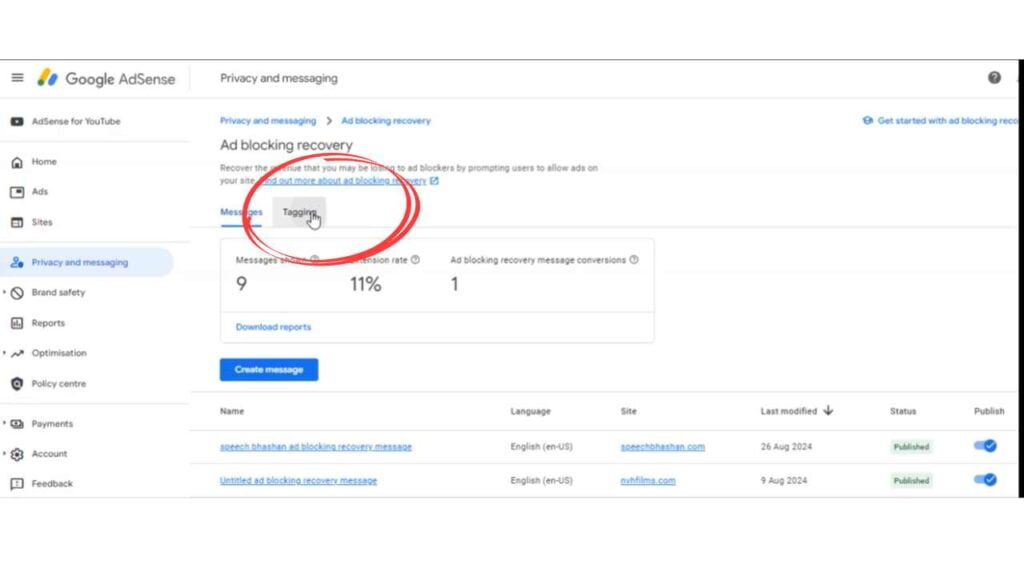 ad-blocking recovery tagging